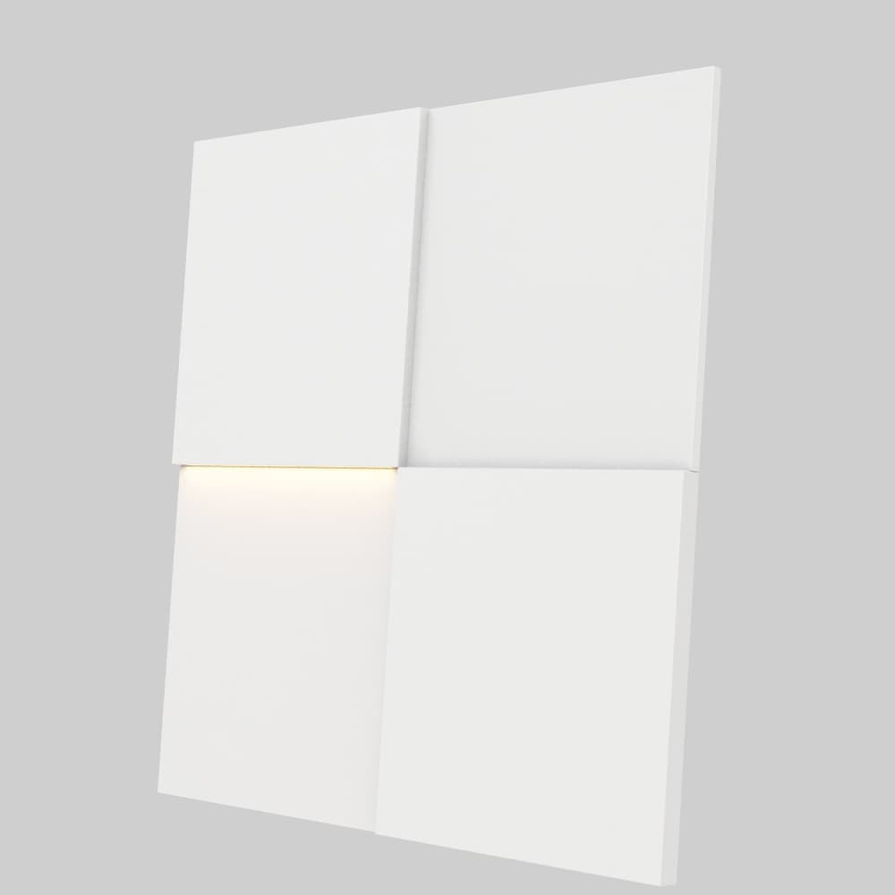 Модульная стеновая панель с 3D и LED подсветкой МИЛК / QUADRO