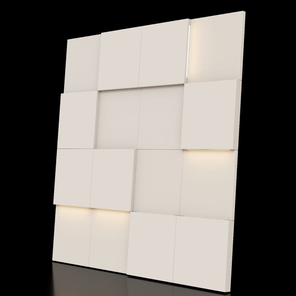 Модульная стеновая панель с 3D и LED подсветкой АМАРОК / PIXEL