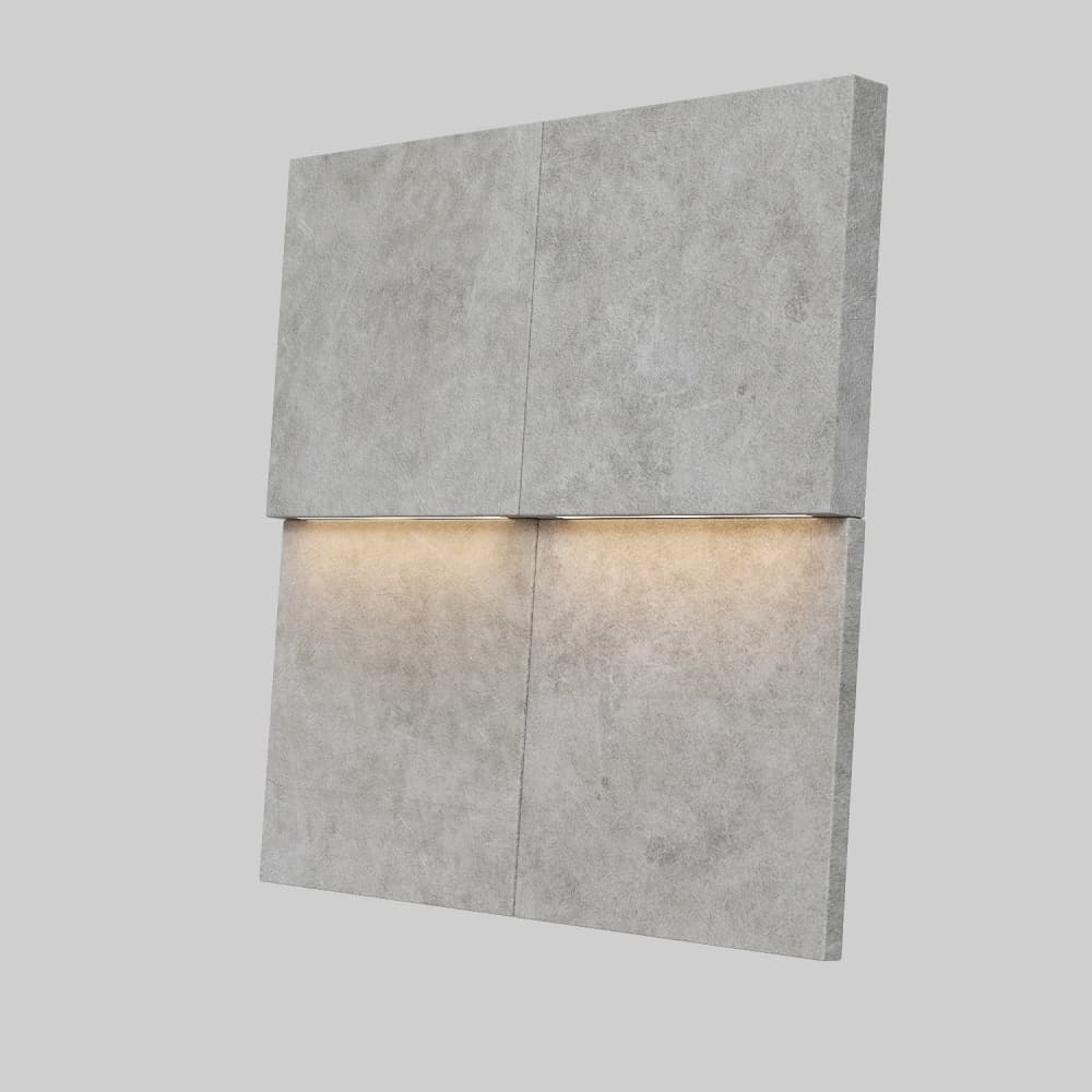 Модульная стеновая панель с 3D и LED подсветкой БЕТОН / PIXEL