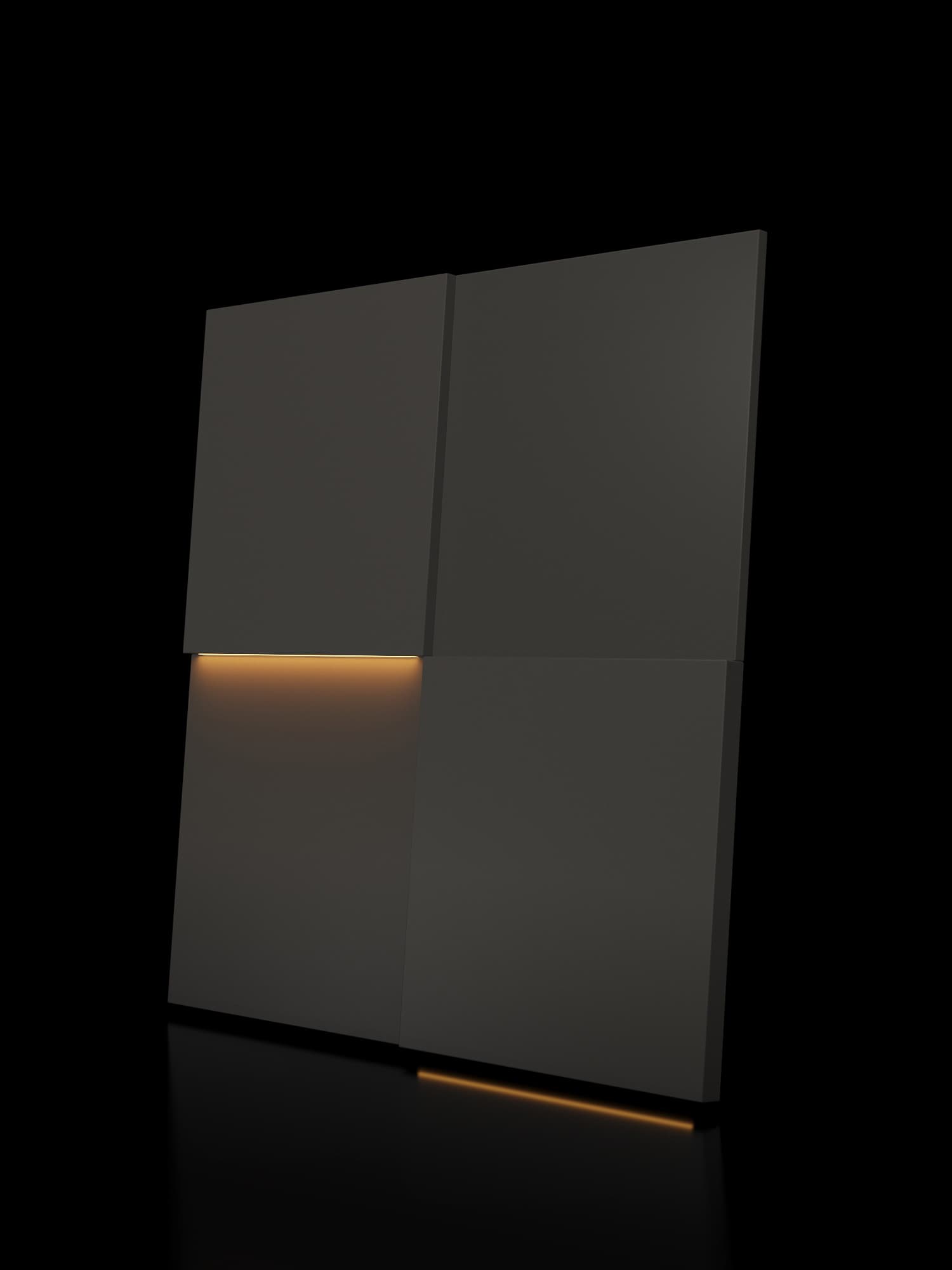 Стеновые 3D панели "Дарк грей" / QUADRO