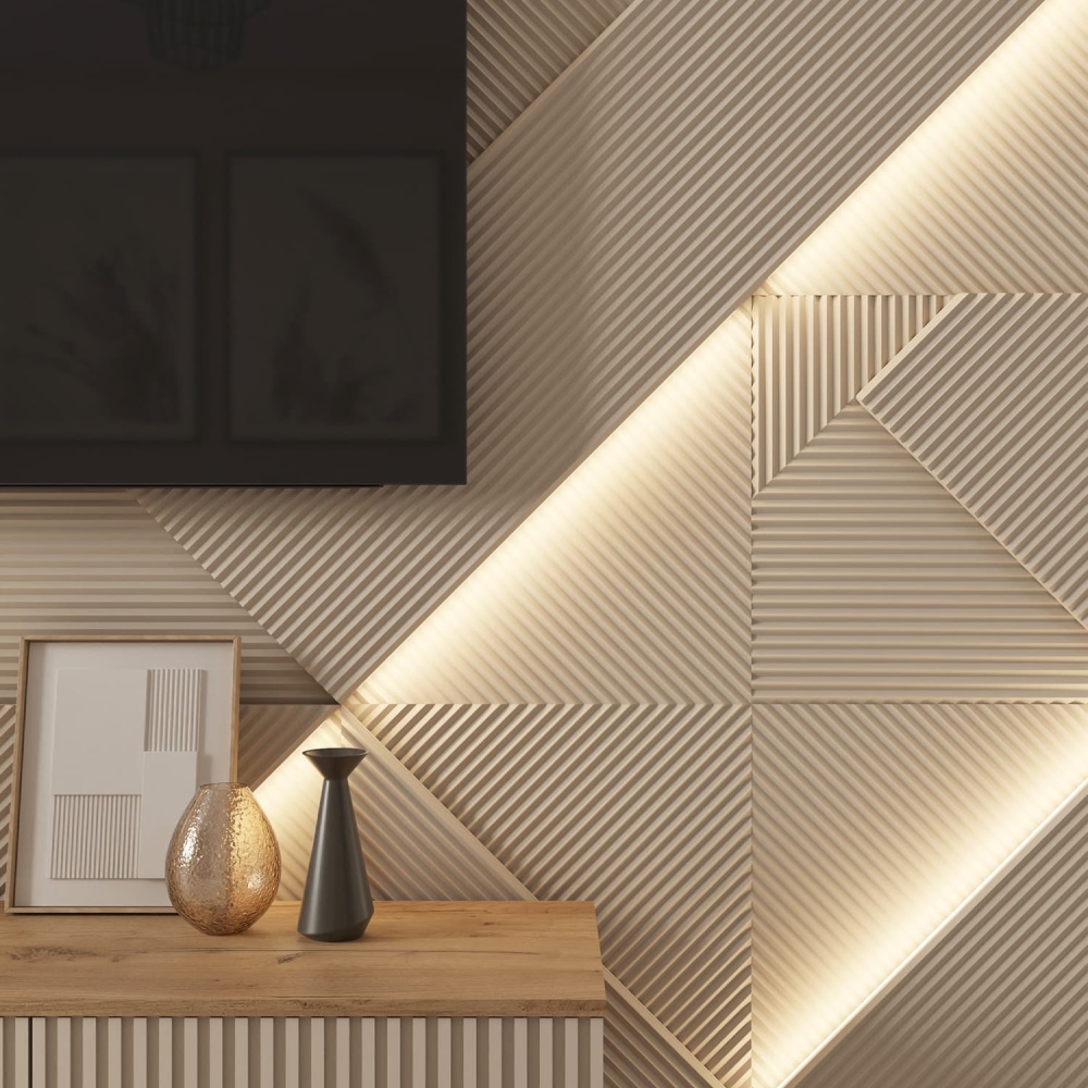 Модульная стеновая панель с 3D и LED подсветкой АМАРОК / CRYSTAL