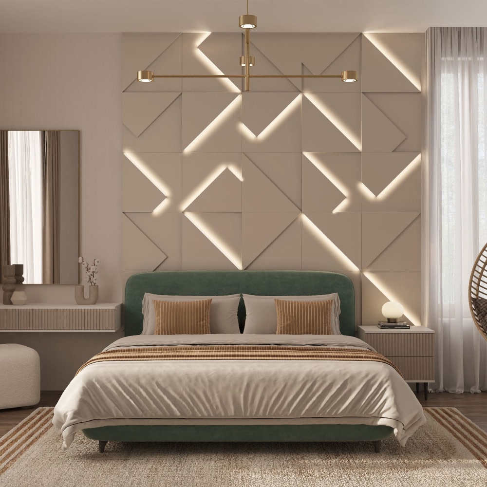Модульная стеновая панель с 3D и LED подсветкой АМАРОК / FRACTO