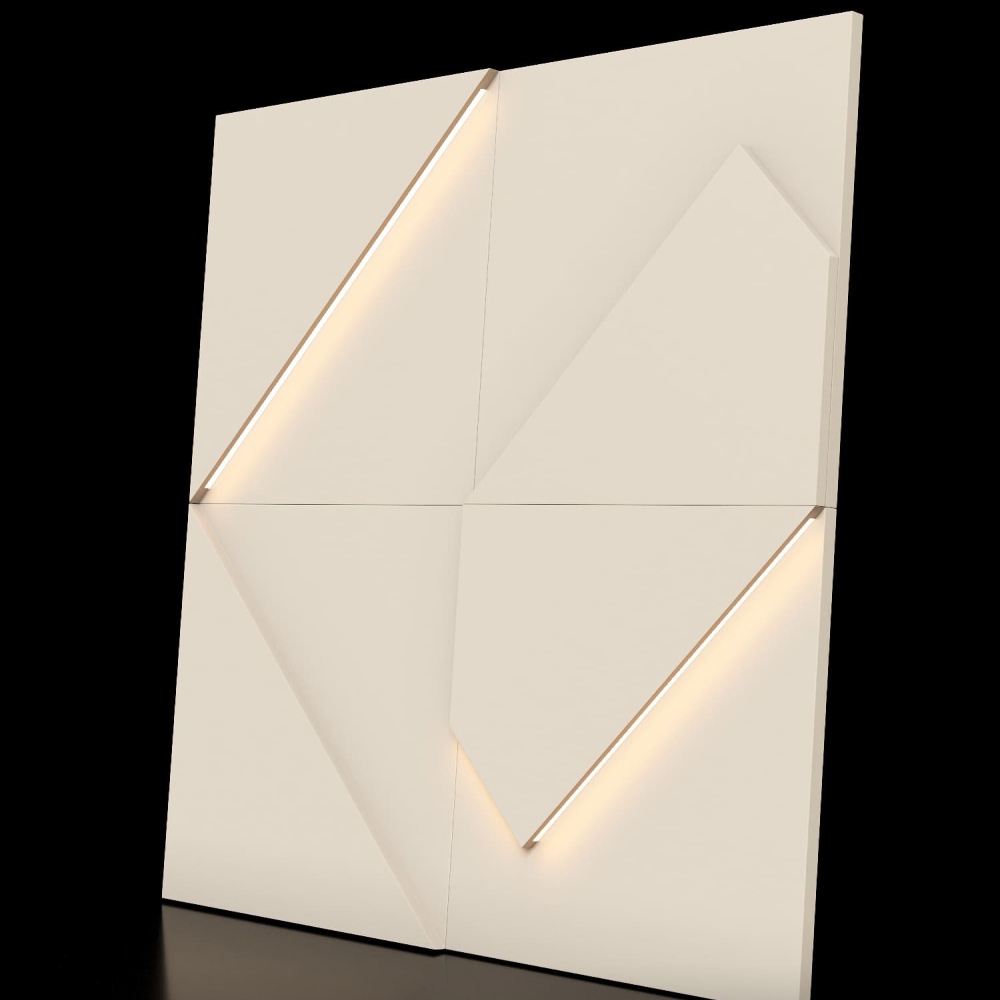 Модульная стеновая панель с 3D и LED подсветкой АМАРОК / FRACTO