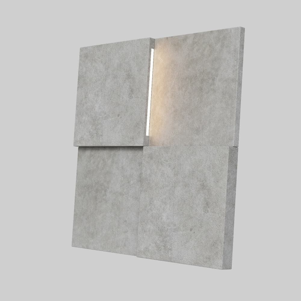 Модульная стеновая панель с 3D и LED подсветкой БЕТОН / PIXEL
