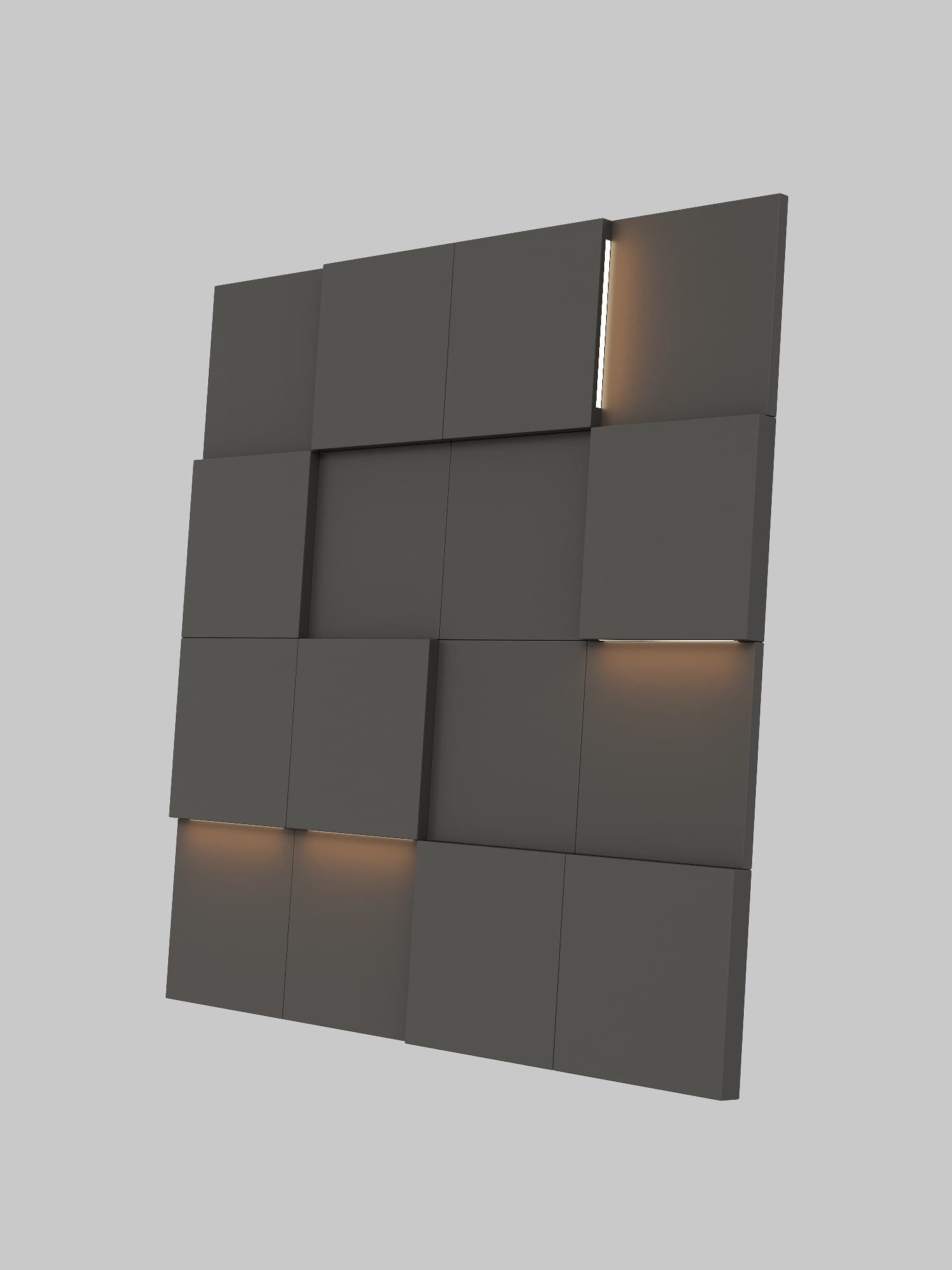 Стеновые 3D панели "Дарк грей" / PIXEL
