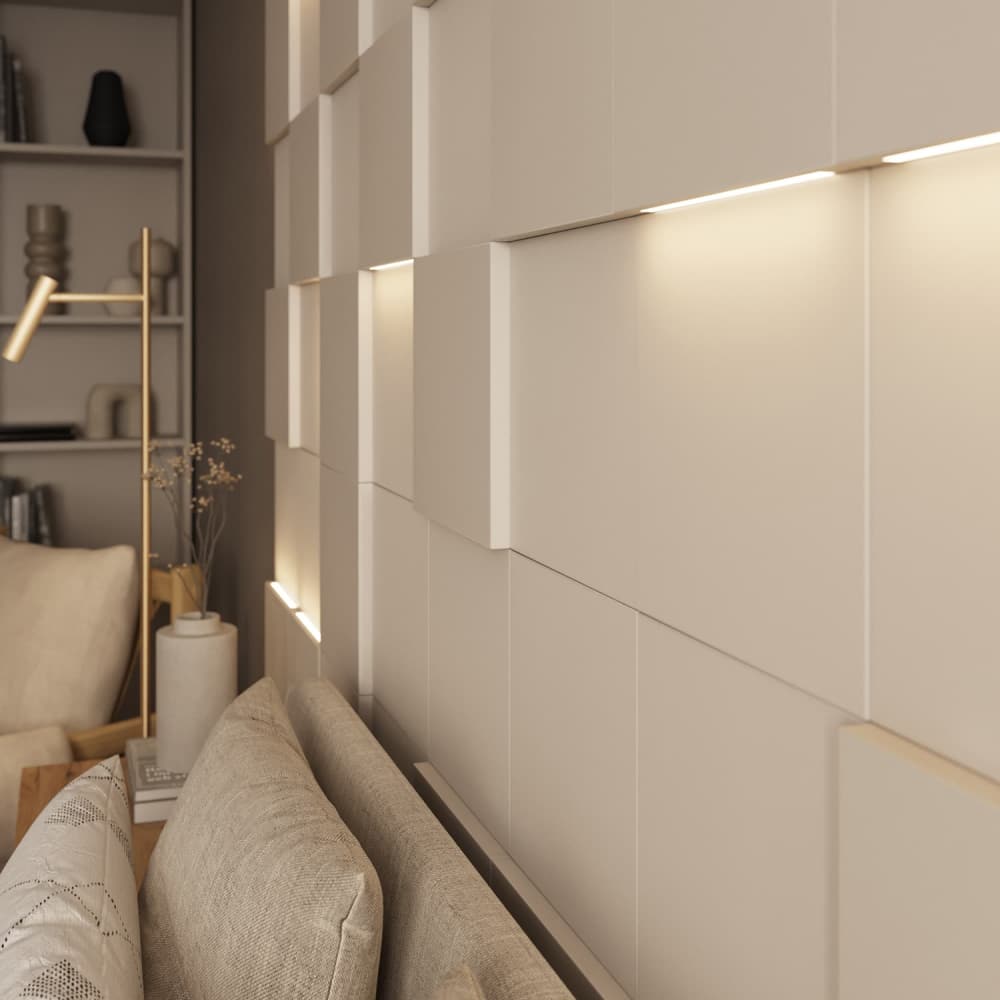 Модульная стеновая панель с 3D и LED подсветкой АМАРОК / PIXEL
