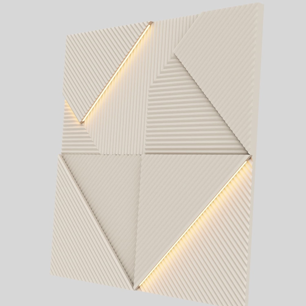 Модульная стеновая панель с 3D и LED подсветкой АМАРОК / CRYSTAL