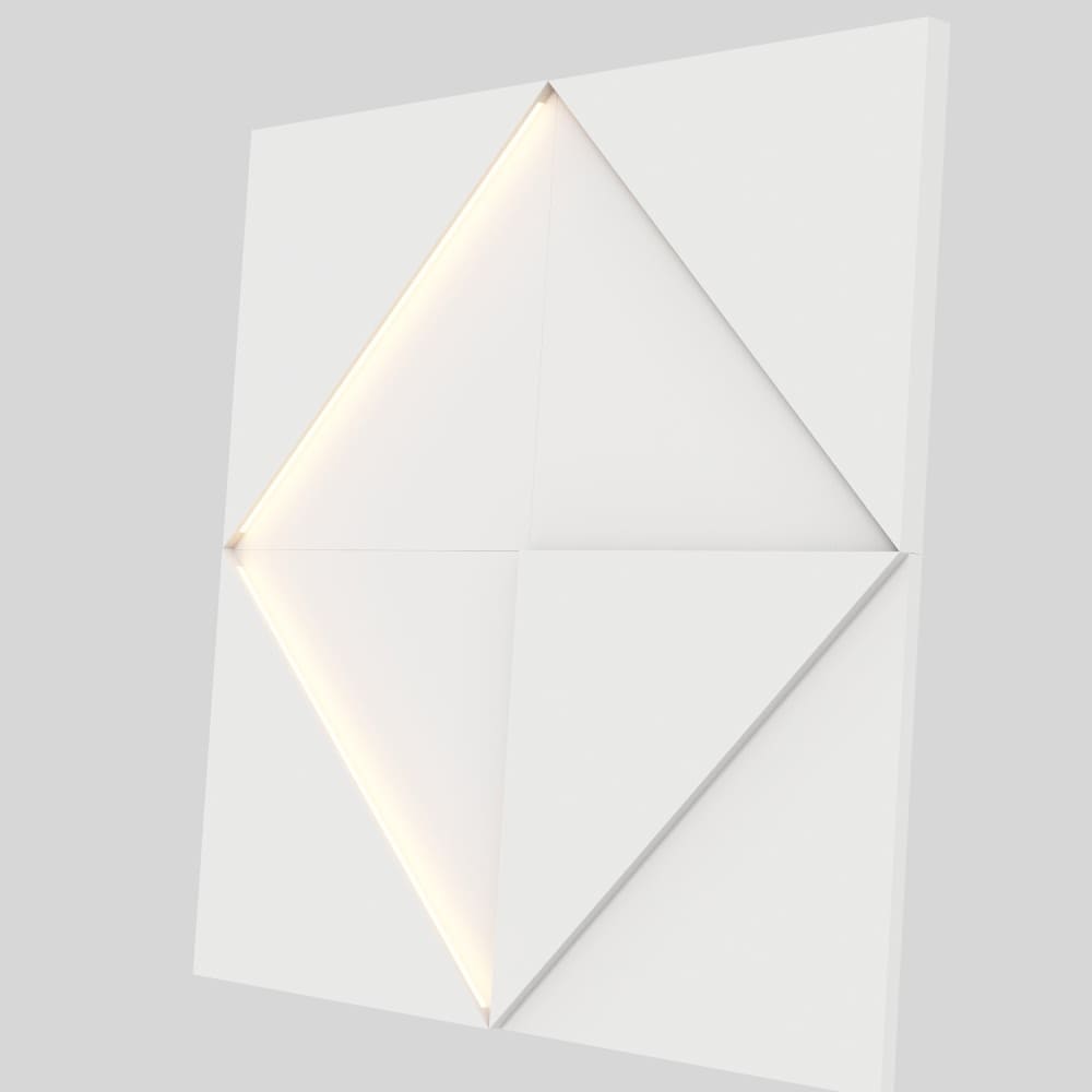 Модульная стеновая 3D панель с LED подсветкой МИЛК / PRIZMA